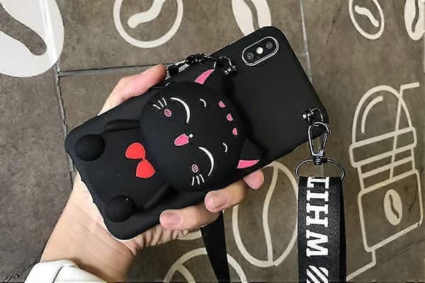 Iphone 13 Pro Max Cover Sød kat med crossbody snor