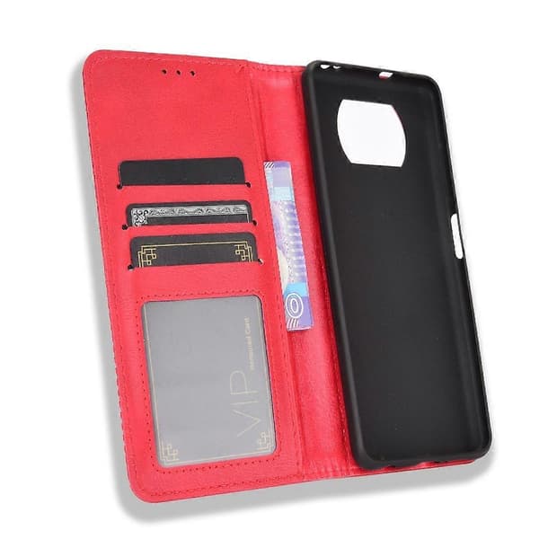 Til Xiaomi Poco X3 NFC Lædercover (Rød)