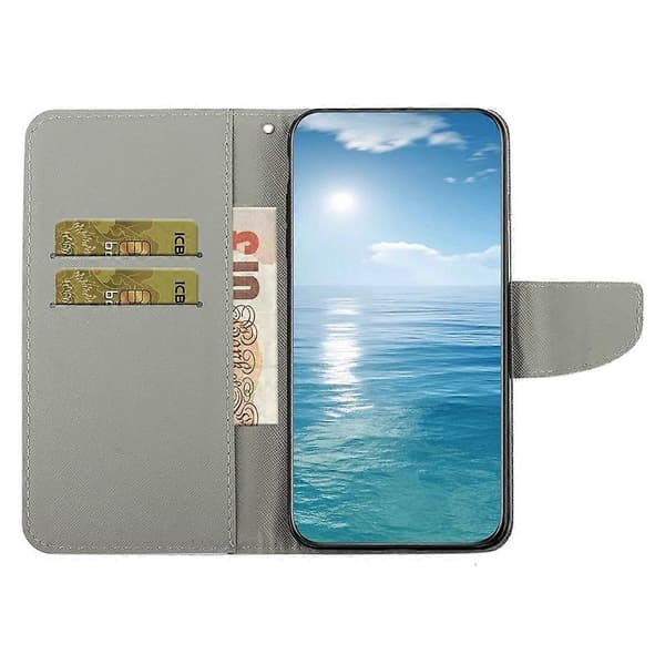 Compatible For iPhone 17 Air Case Pattern Printing Protective Leather Folio Phone Cover With Wrist Strap