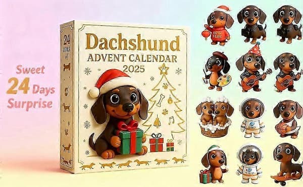 Hlraizz Gravhund Julekalender - 24 dages jule-nedtælling akrylpynt til festlig juleudsmykning