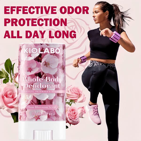 Helkropsdeodorantstift, blommeblomstduft, 72-timers lugtbeskyttelse til armhuler, intime områder og mere, 15g