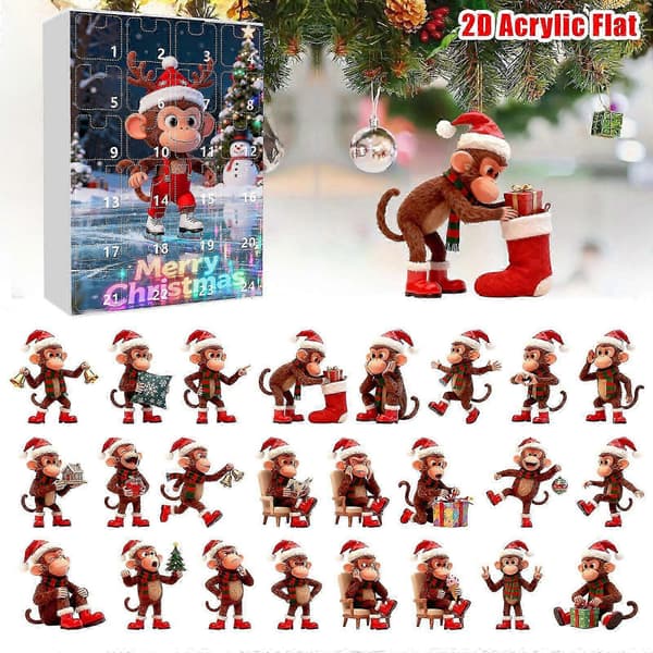 2025 Jule-nedtelling blindboks Jule-glad ape-anheng Juletre-kalender blindboks