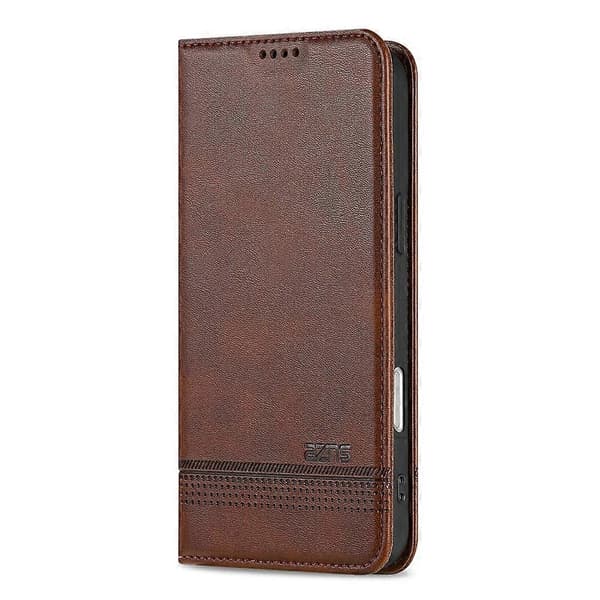 AZNS Compatible for iPhone 17 Air Case Cowhide Texture PU Leather Wallet Phone Cover