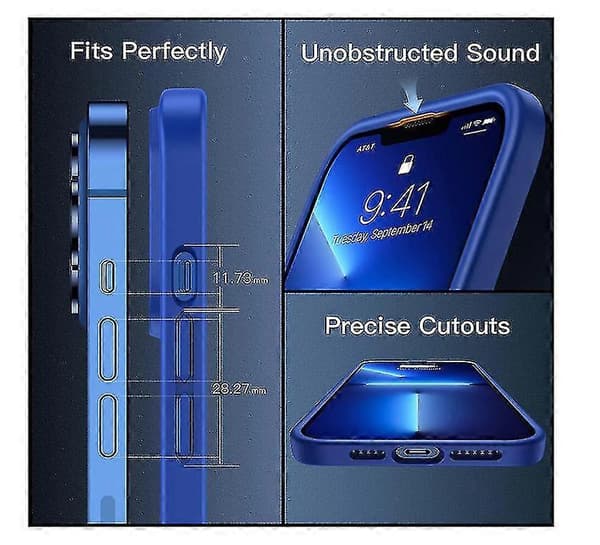 Chronus designet for iPhone 13 Pro-deksel 2021 [støtsikker Mil-grade beskyttelse] Frostet hard PC, blå