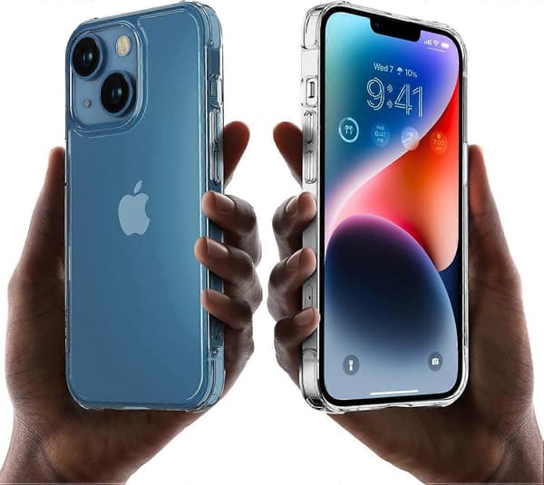 til iPhone 14 Deksel til iPhone 13 Deksel Klart Gjennomsiktig Støtsikkert Bumperdeksel til iPhone 13/14 Telefondeksel