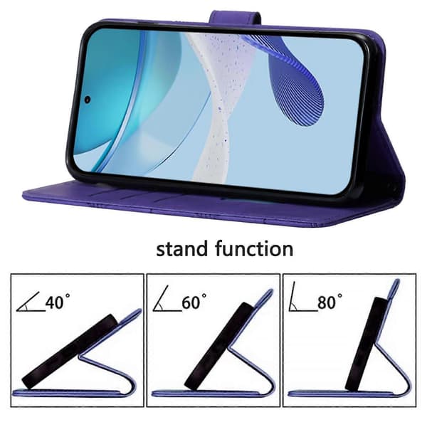 Crossbody 3D-preget flip-skinntelefonveske (for Doogee Note 59 / Note 59 Pro)