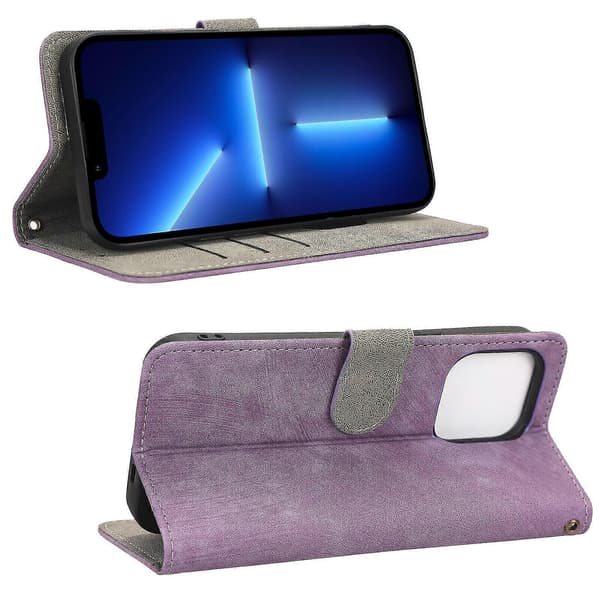 Kompatibel med iPhone 13 Pro Max etui pung RFID-blokerende flipcover med støttefod