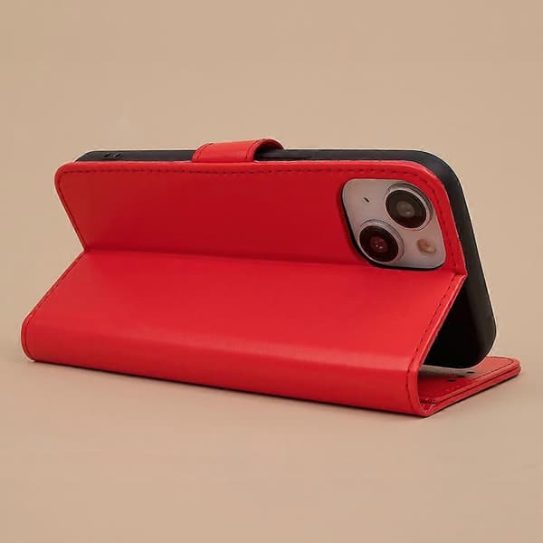 iPhone 17e / iPhone 16e - Bokomslag Etui Mobil lommebok Rød