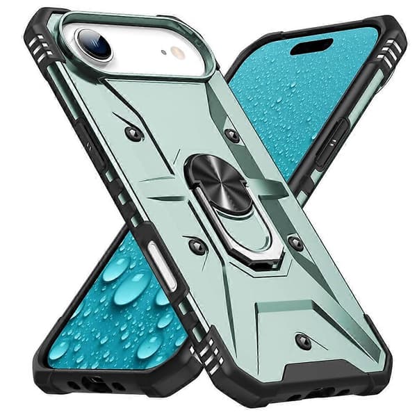 Kompatibel med iPhone 17 Air-deksel PC + TPU Anti-fall telefondeksel med ringstativ