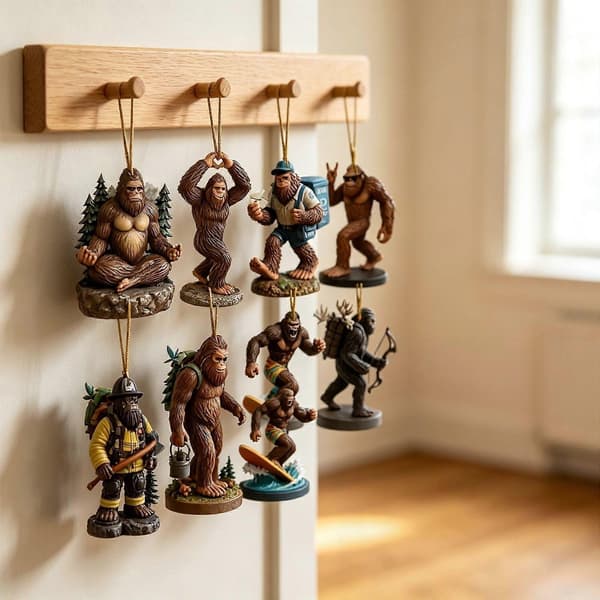 Jule-Bigfoot adventskalender blindboks, 24-dagers nedtelling med mystiske skapningspynt, samleobjekter til juletrepynt