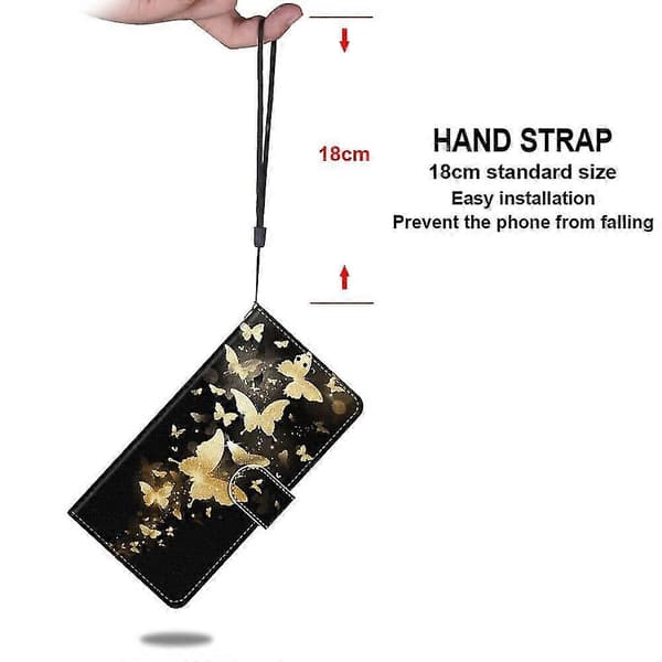 Etui til iPhone 13 Pro Gylden Sommerfugl Mobilcover