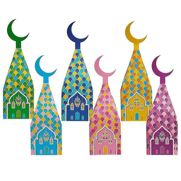 60 stk. Ramadan Eid gaveæsker Måne-slikæske til festivalferiefestdekorationer til slikpose