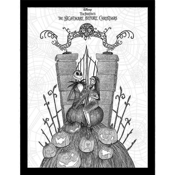 Nightmare Before Christmas Jack og Sally innrammet plakat