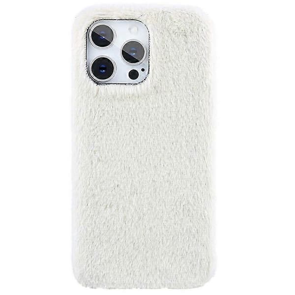 Kompatibelt skal för iPhone 16 Pro Max Jade Fox Sammet Läder + PET Telefonskydd (Vit)