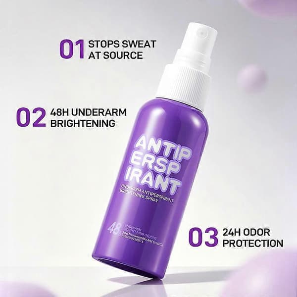 Lysnende Anti-Perspirant Spray til Underarme, Lugtkontrollerende Deodorant Mist, 3-pak