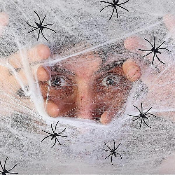 Halloween-dekorasjon Edderkopp-bomull Edderkoppnett Rekvisitter Festrekvisitter Dekor Spøkelseshus