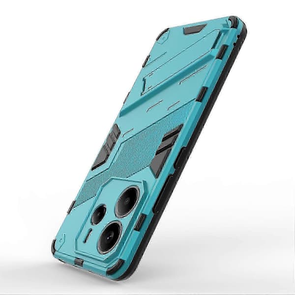 Iskunkestävä puhelinkotelo Redmi Note 14 4G:lle jalustalla, PC + TPU -suojus