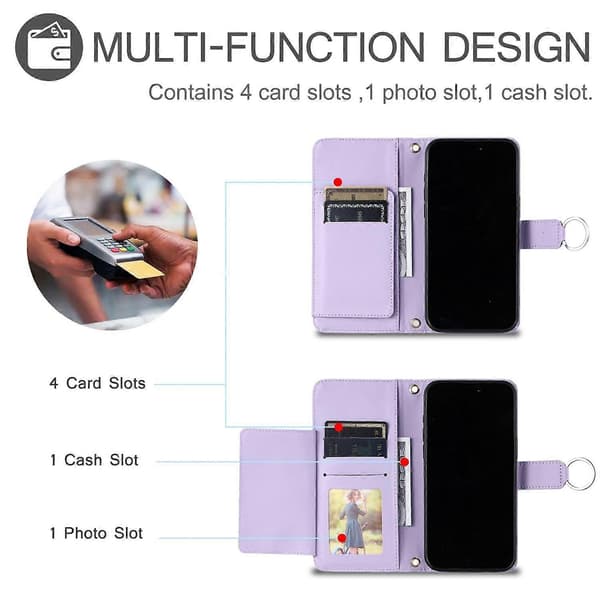 Flip Case for iPhone 17 Magnetic Leather Flip Slim Wallet Stand Compatible with iPhone 17