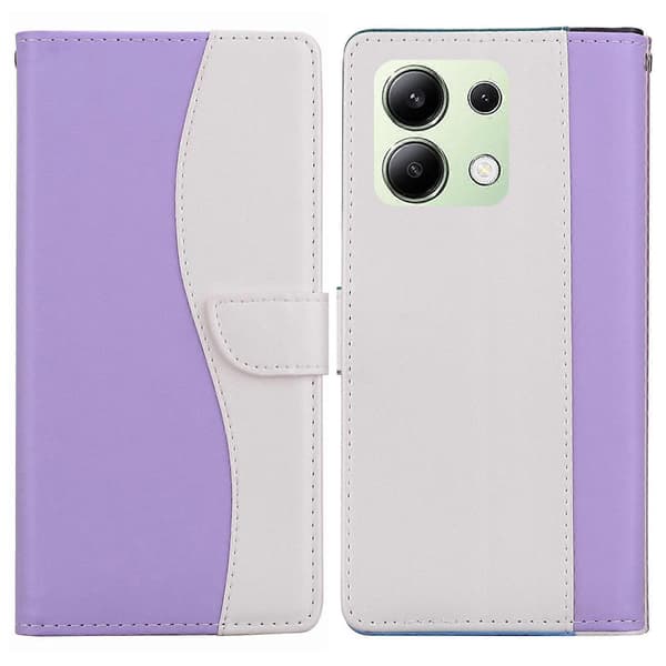 Präglat tvåfärgat läderfodral (För Redmi Note 13 4G)