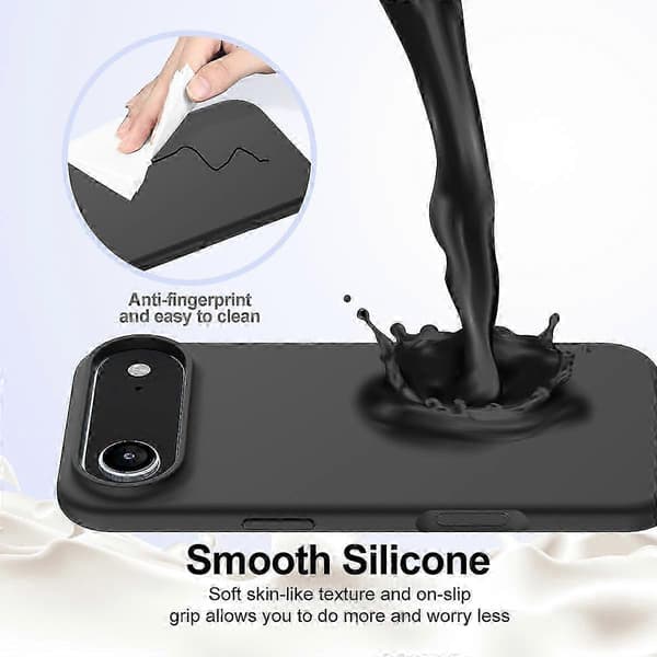 For iPhone 17 Air Case Compatible with MagSafe Anti-Drop Liquid Silicone Phone Cover Black
