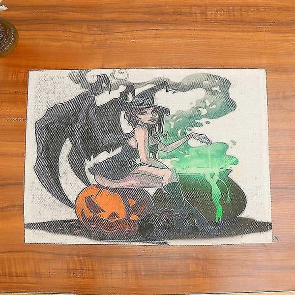4 stk Halloween bordmatte for Halloween-dekorasjoner