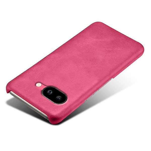 Fodral för Google Pixel 9a Kalvtextur PU Läder Hårt PC Skyddande Telefonskal (Rosa)