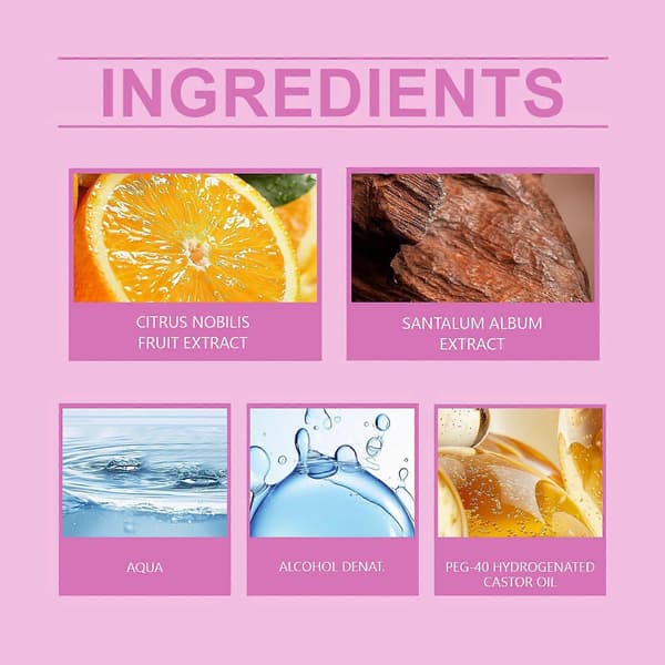 Fruity Charm Parfume til Kvinder, Langvarig Frisk Citrus & Sandeltræ Duft, Elegant Let Duft til Dating & Gave