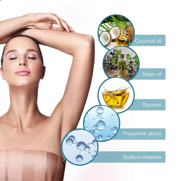 2025 Seneste Model Kokosolie Deodorant til Underarme, Lysner Lugt under Armene