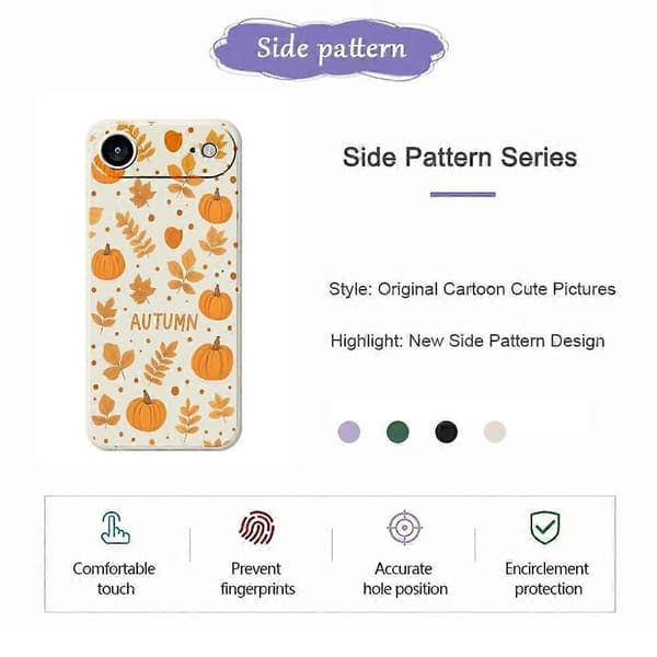 Compatible For iPhone 17 Air Case Autumn Theme Pattern Printing Straight Edge TPU Phone Back Cover