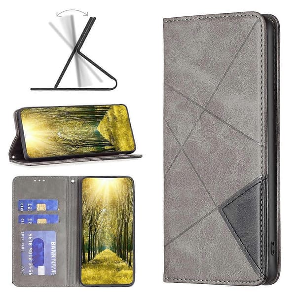 Til Infinix Note 11 Pro Rhombus Tekstur Magnetisk Læder Telefoncover (Grå)