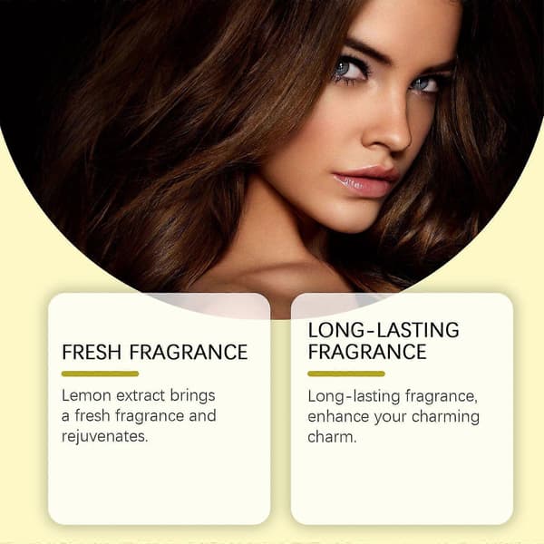 Lemon Summer Charm Parfume, Frisk Ikke-klæbrig Langvarig Duft med Citrus & Krydrede Noter