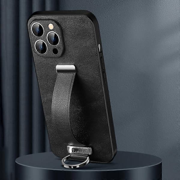 SULADA Tide Cool Series PC + Læder Tekstur Hudfølelse Telefoncover (Sort, Til iPhone 16 Pro Max)
