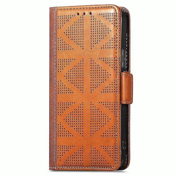Til iPhone 13 Grid Læder Flip Telefonetui