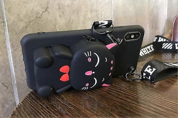 Iphone 13 Pro Max Cover Sød kat med crossbody snor
