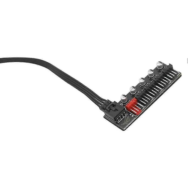 5-portars PC-fläkthub splitter hastighetskontrolladapter för 4-stifts PWM-kylfläkt