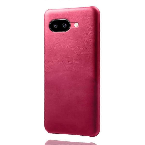Fodral för Google Pixel 9a Kalvtextur PU Läder Hårt PC Skyddande Telefonskal (Rosa)