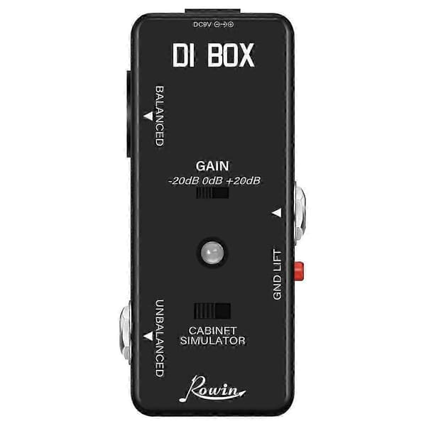 DI BOX LEF-331 Micro-DI med Cab Sim og Gain Gitar Effektpedal Ekte Bypass