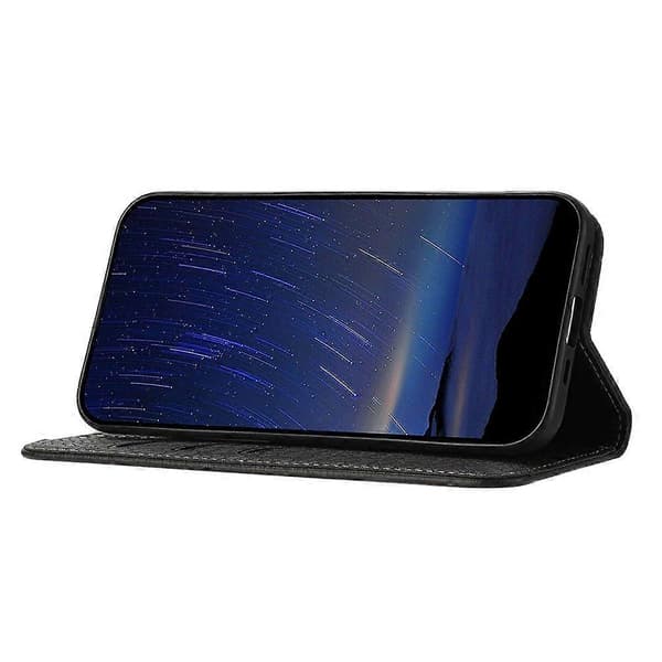 Kompatibel til iPhone 17 Air Case Vævet Tekstur PU Læder Pung Telefoncover Med Håndledsrem