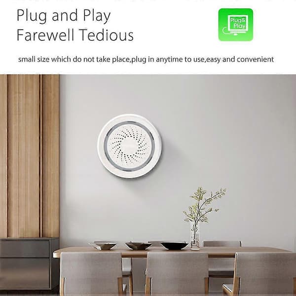 Wireless Smart 120db Siren And Alarm Bell-white, With Strobe Light, Remote App Control Wifi USB Sir