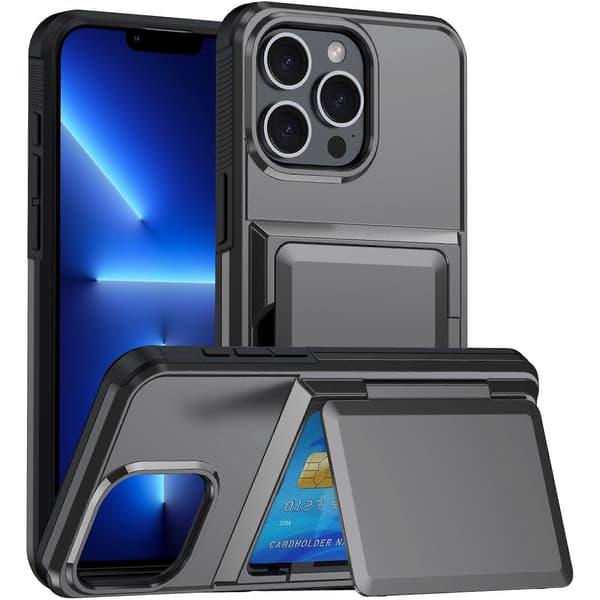 Til iPhone 13 Pro Covers Kortplads TPU+PC Støttefod Telefoncover