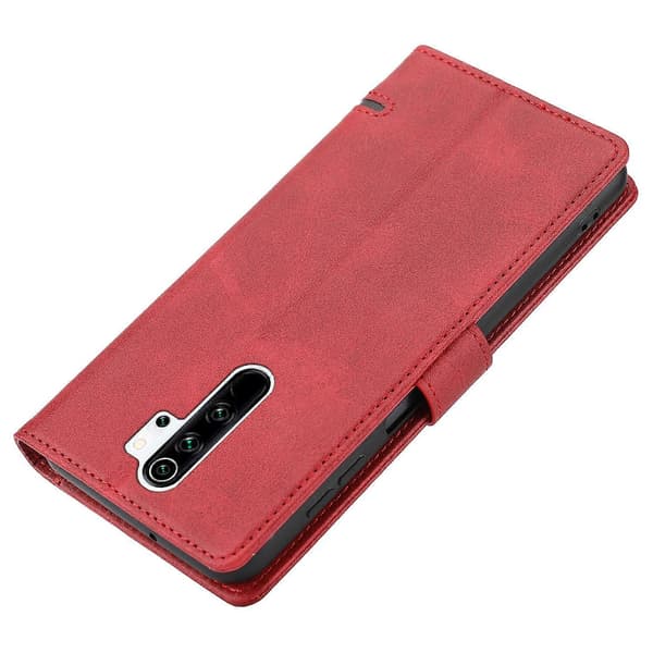 Plånboksfodral i Läder för Xiaomi Redmi 9 Classic (Röd)