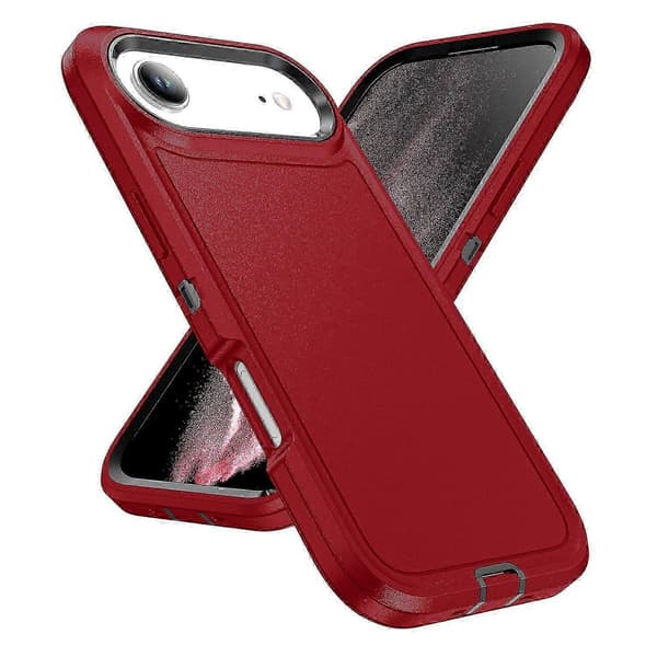A8B til iPhone 17 Air Cover PC + Silikone + EVA 3-i-1 Stødsikkert P4c Telefoncover - Rød + Sort