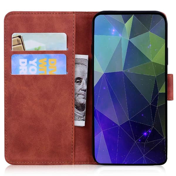 Fodral för Samsung Galaxy S25, enfärgat läderplånboksfodral (Stil B)