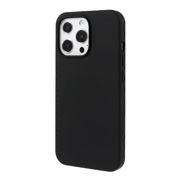 Kompatibelt skal för iPhone 15 Pro, solid silikon, stöttåligt mobilskal (Svart)