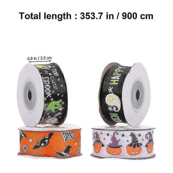 4 ruller Halloween-bånd til Halloween-dekorasjoner