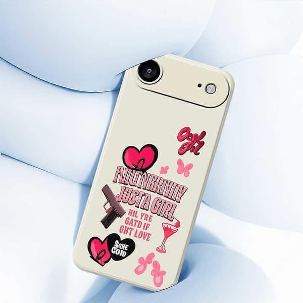 For iPhone 17 Air-deksel Rosa elementmønsterutskrift Rett kant TPU-telefonbakdeksel