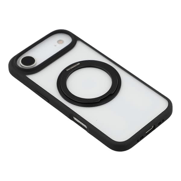 Til iPhone 17 Air Cover Ringholder Støtteben PC+TPU Telefoncover - Sort