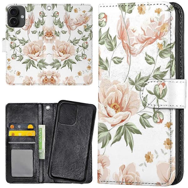 iPhone 16 - Lommebokveske/deksel Blomstermønster