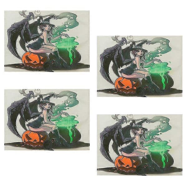 4 stk Halloween bordmatte for Halloween-dekorasjoner