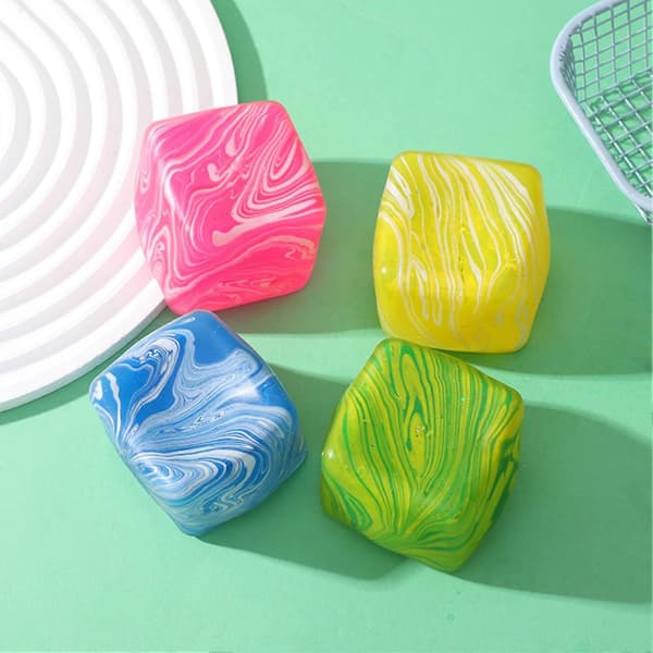Flow Pattern Cube Squeeze Toy Angstlindring Stressbold Sensorisk Legetøj Dekompression Stressbold Strækbar Terning Klemmelegetøj Festgaver